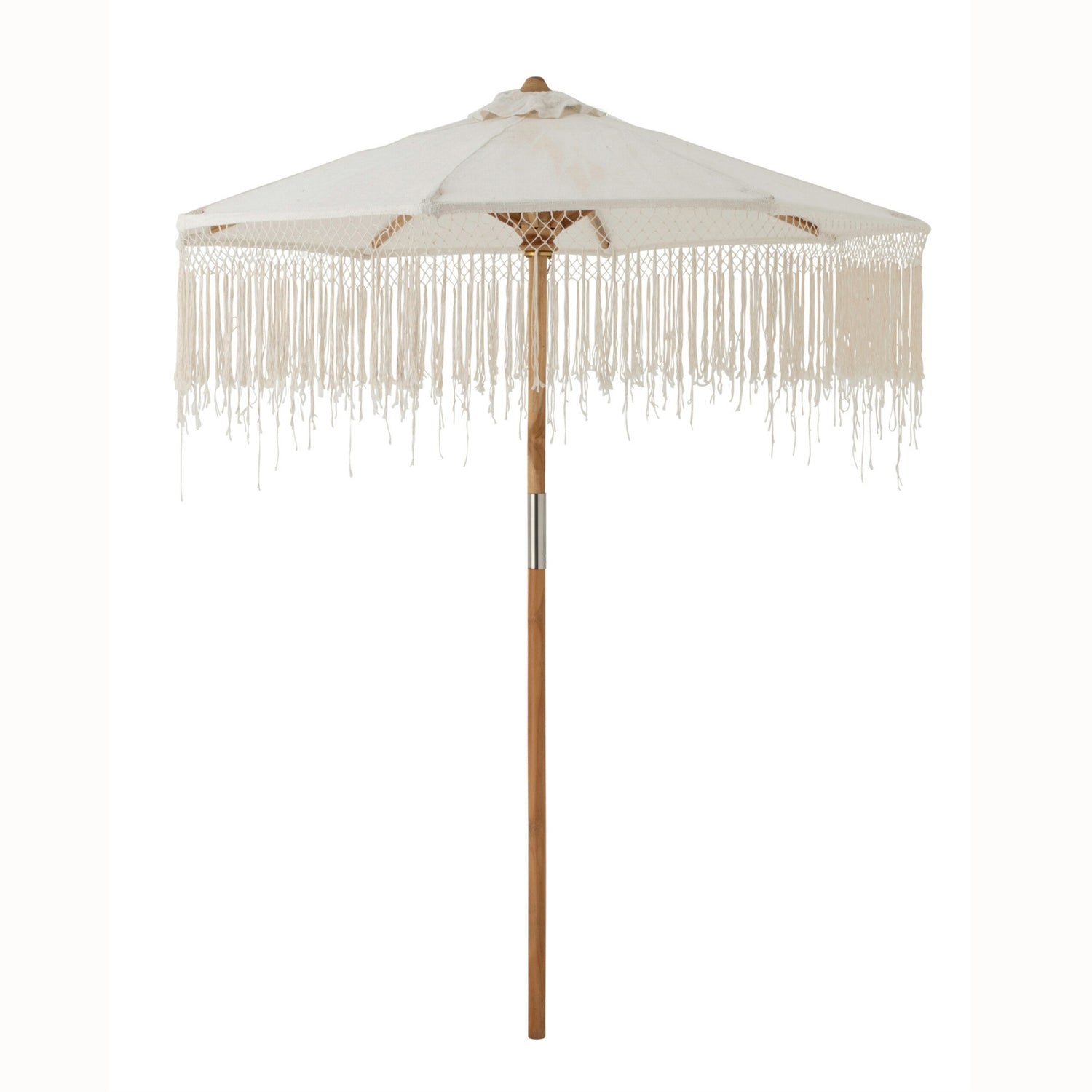 Parasol Macrame Hout Ecru J-Line 200x250cm