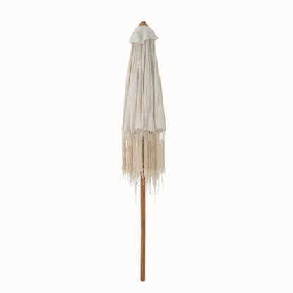 Parasol Macrame Hout Ecru J-Line 200x250cm
