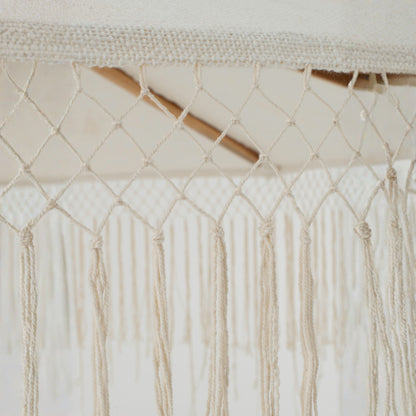 Parasol Macrame Hout Ecru J-Line 200x250cm