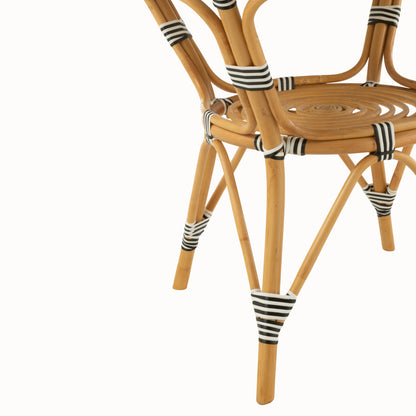 Eettafel Rotan Zwart/Wit J-Line