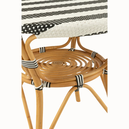 Eettafel Rotan Zwart/Wit J-Line