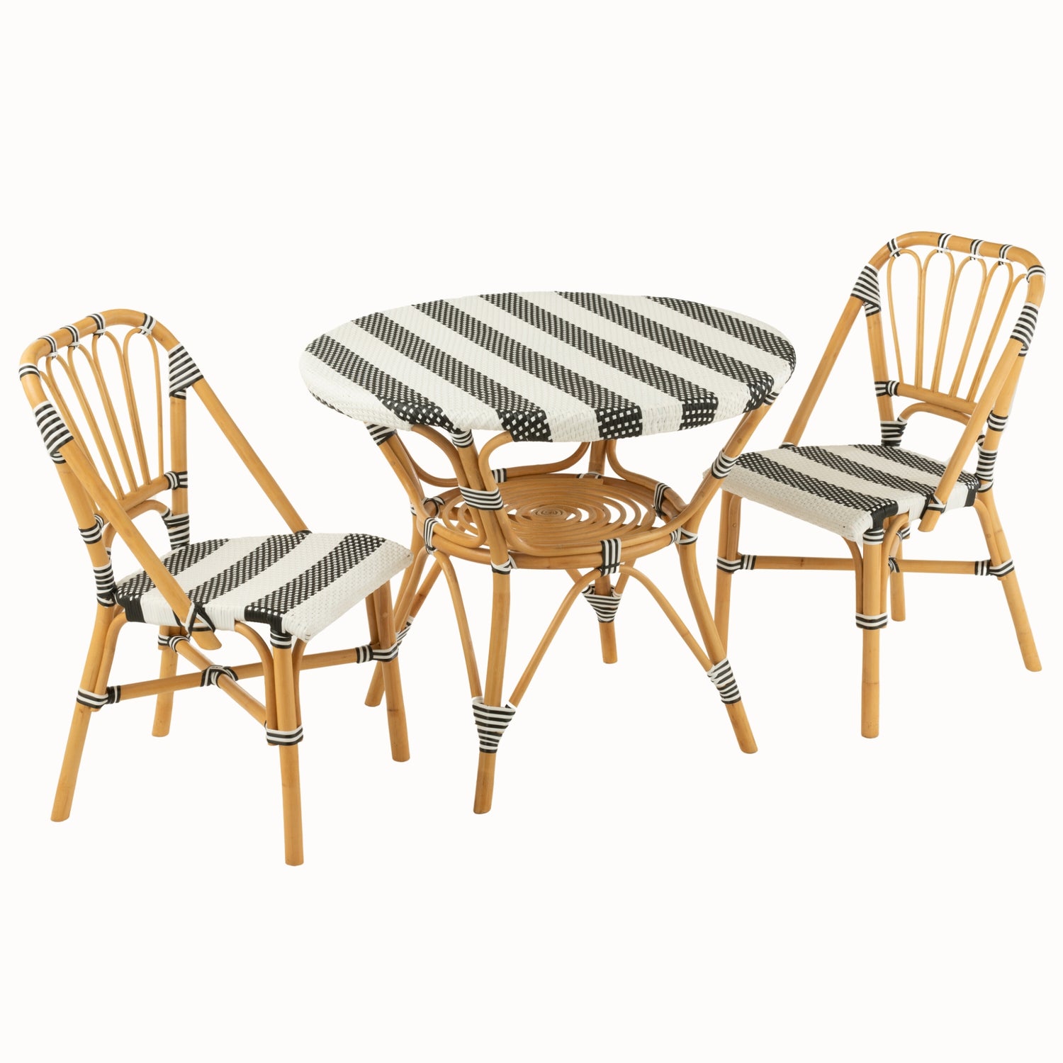Eettafel Rotan Zwart/Wit J-Line