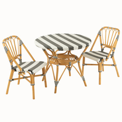 Eettafel Rotan Zwart/Wit J-Line