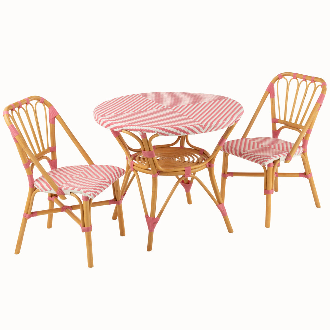 Eettafel Rotan Roze/Wit J-Line
