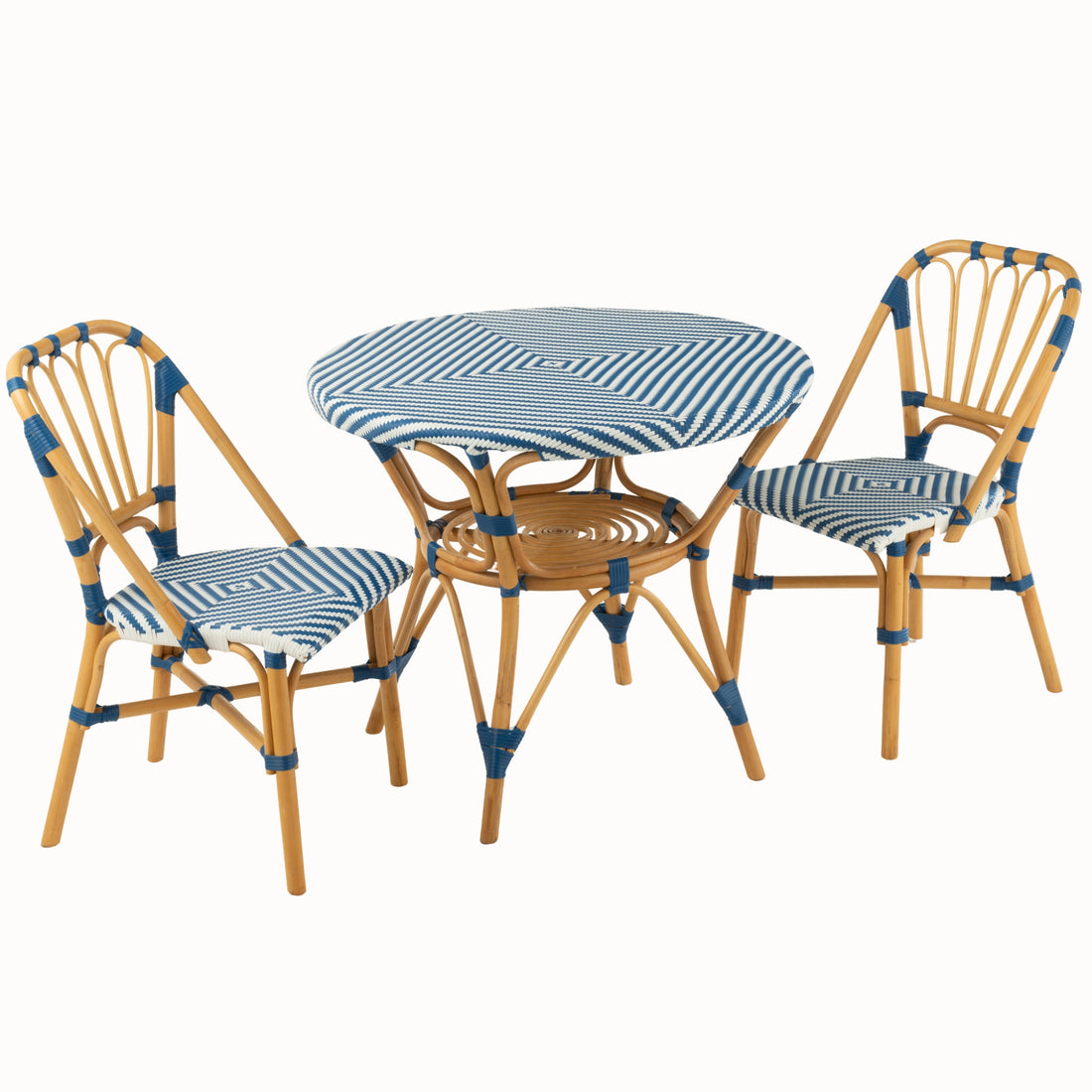 Eettafel Rotan Blauw/Wit J-Line