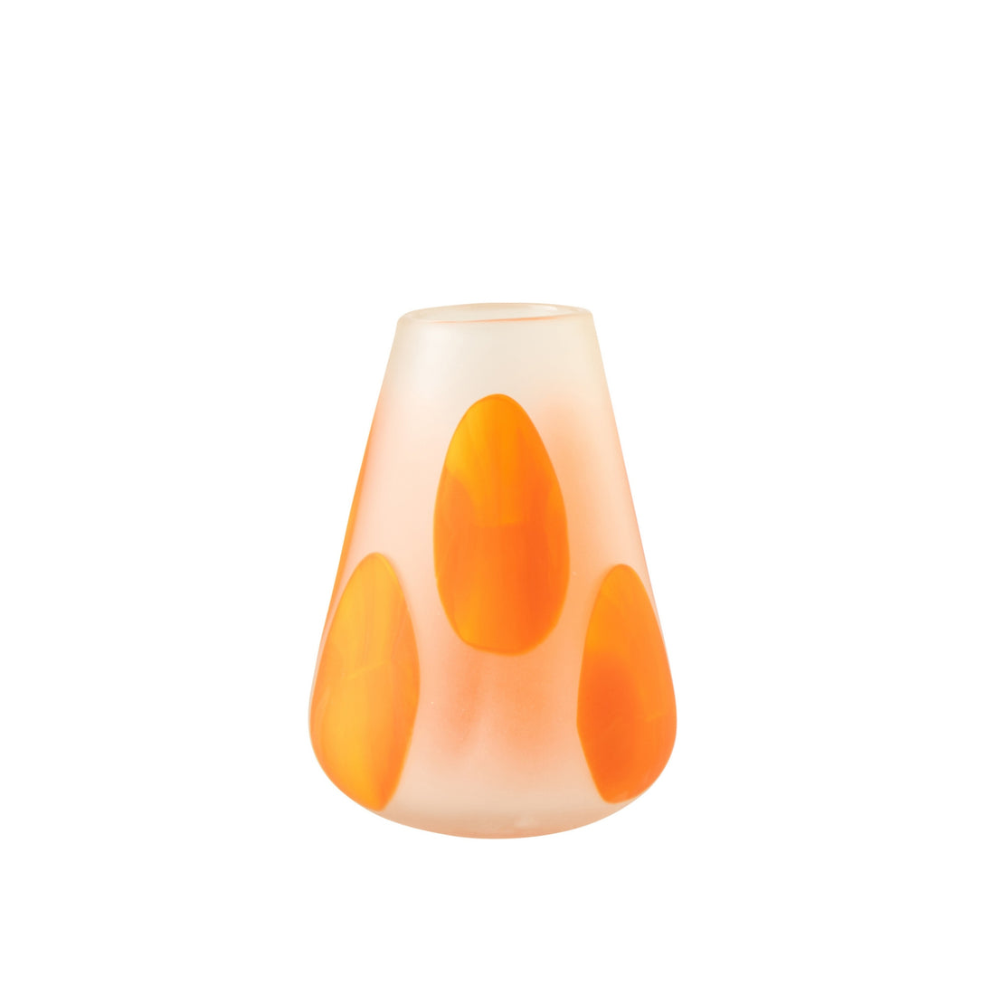 Windlicht Stippen Glas Donkeroranje/Transparant Small J-Line