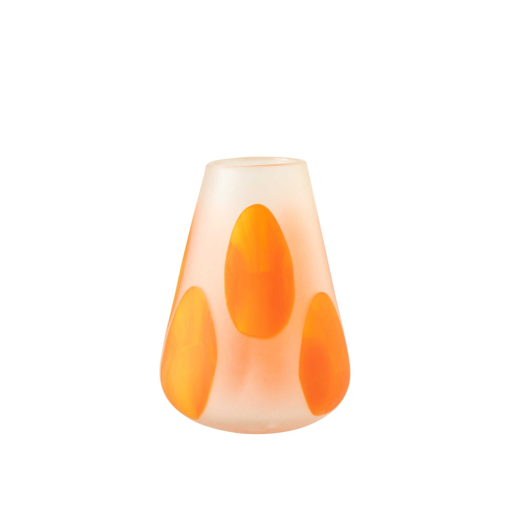 Windlicht Stippen Glas Donkeroranje/Transparant Small J-Line