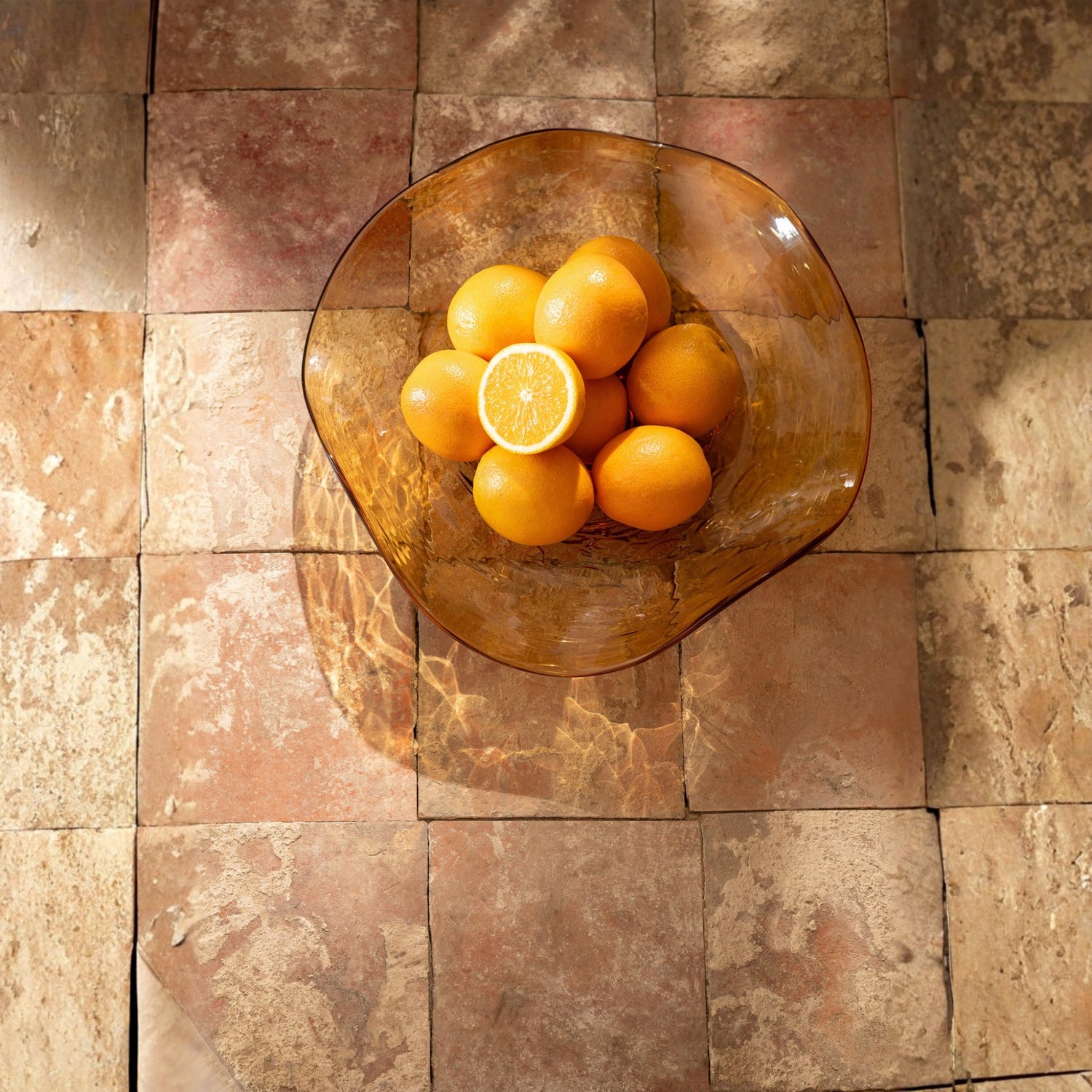 Sierschaal Onregelmatig Glas Caramel J-Line