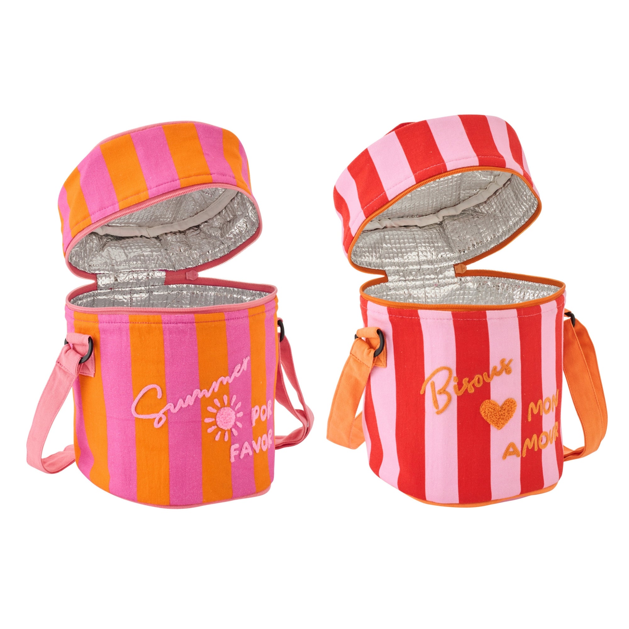 Lunchtas Summer/Bisous Gestreept Katoen Multi Assortiment Van 2 J-Line