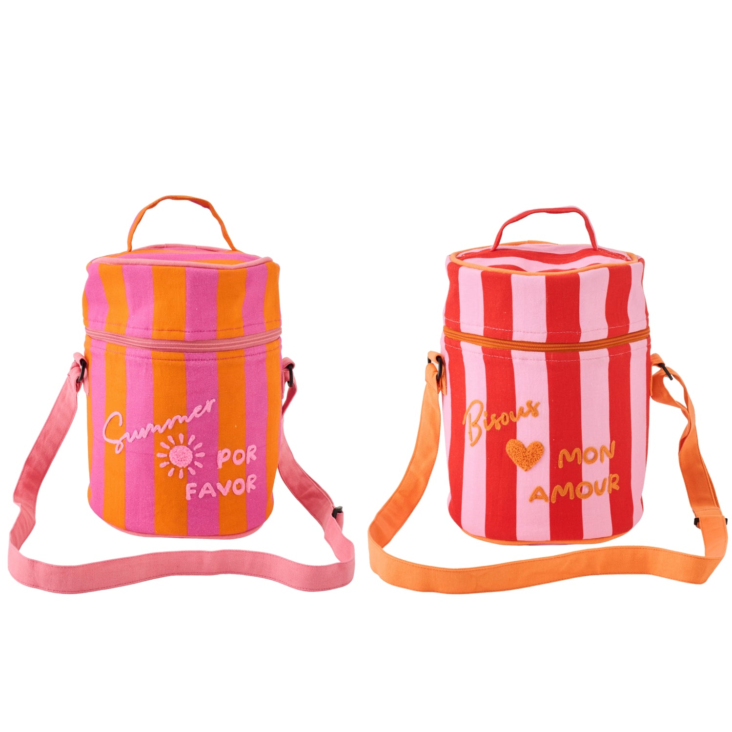 Lunchtas Summer/Bisous Gestreept Katoen Multi Assortiment Van 2 J-Line