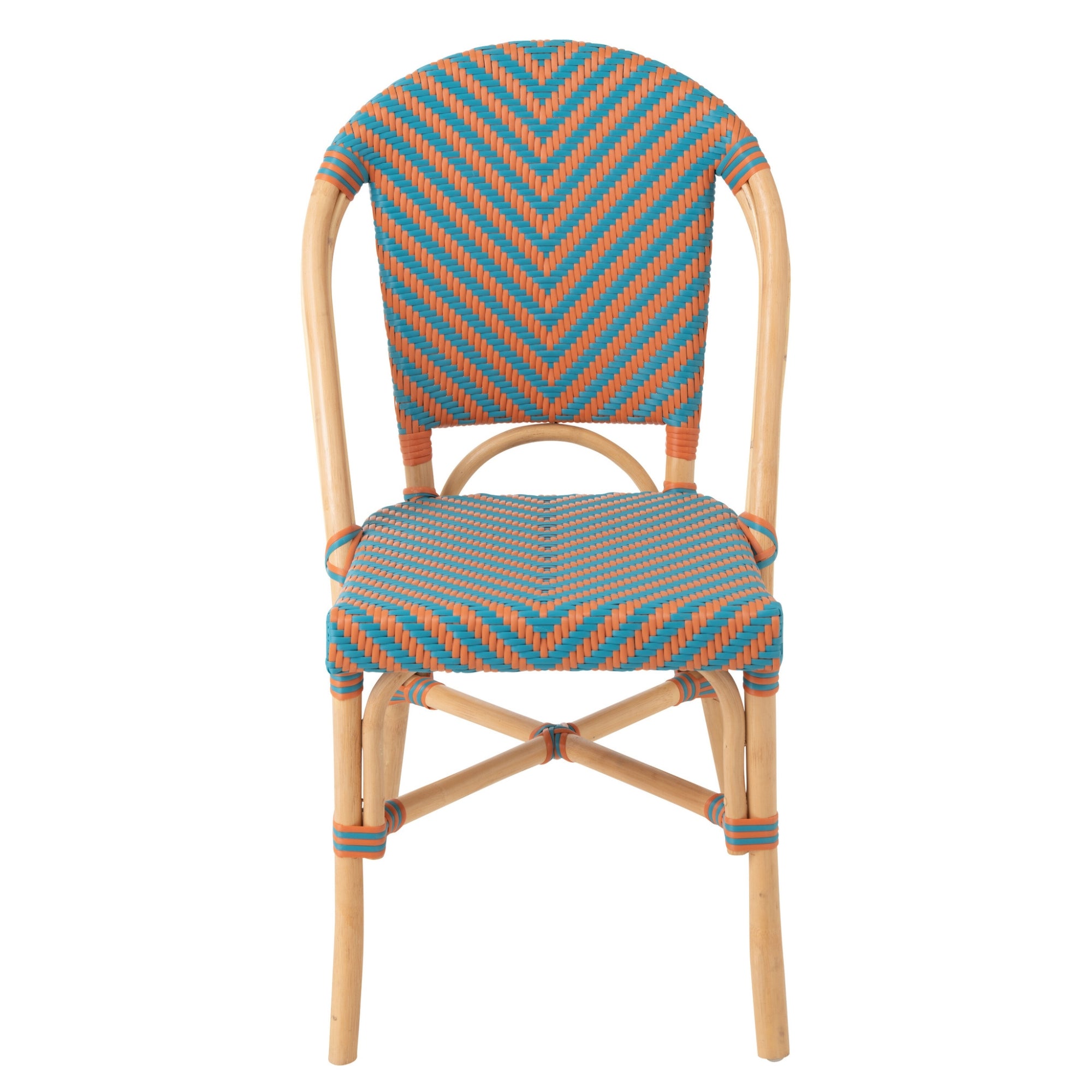 Stoel Geo Rotan Oranje/Turquoise J-Line