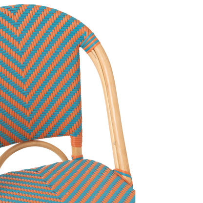 Stoel Geo Rotan Oranje/Turquoise J-Line