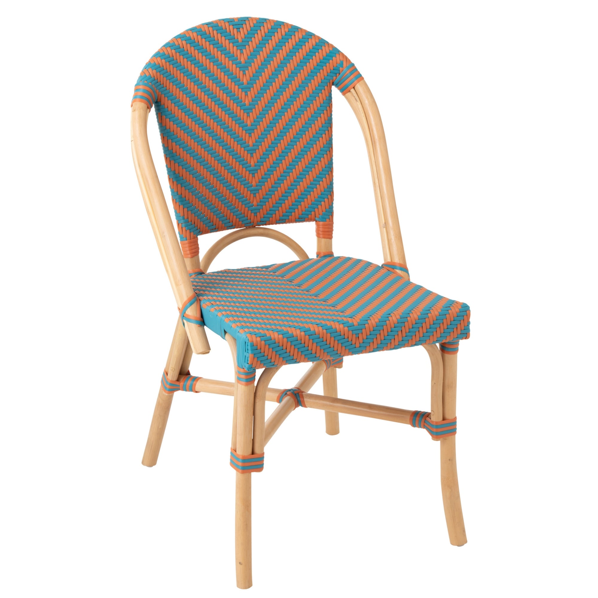 Stoel Geo Rotan Oranje/Turquoise J-Line