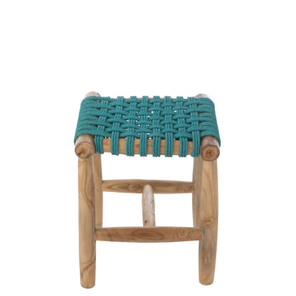Kruk Teak Hout Turquoise J-Line