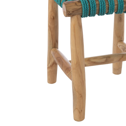 Kruk Teak Hout Turquoise J-Line