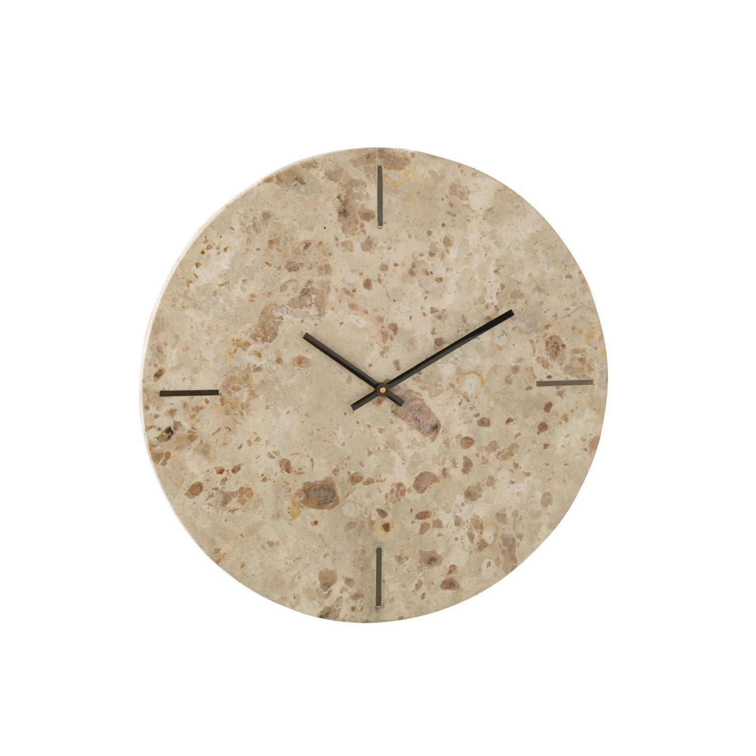 Wandklok Rond Marmer Beige/Zwart J-Line