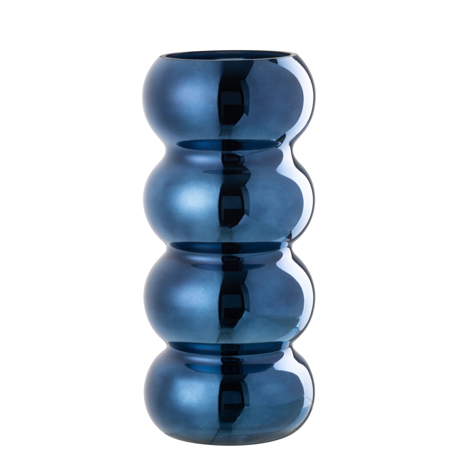 Vaas Rups Glas Blauw Ø13,5x30cm J-Line