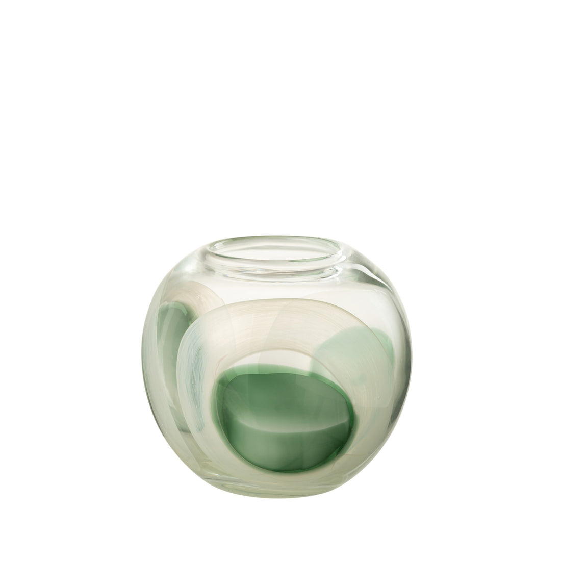 Vaas Livy Glas Groen/Wit/Transparant Small Ø20xH18cm J-line