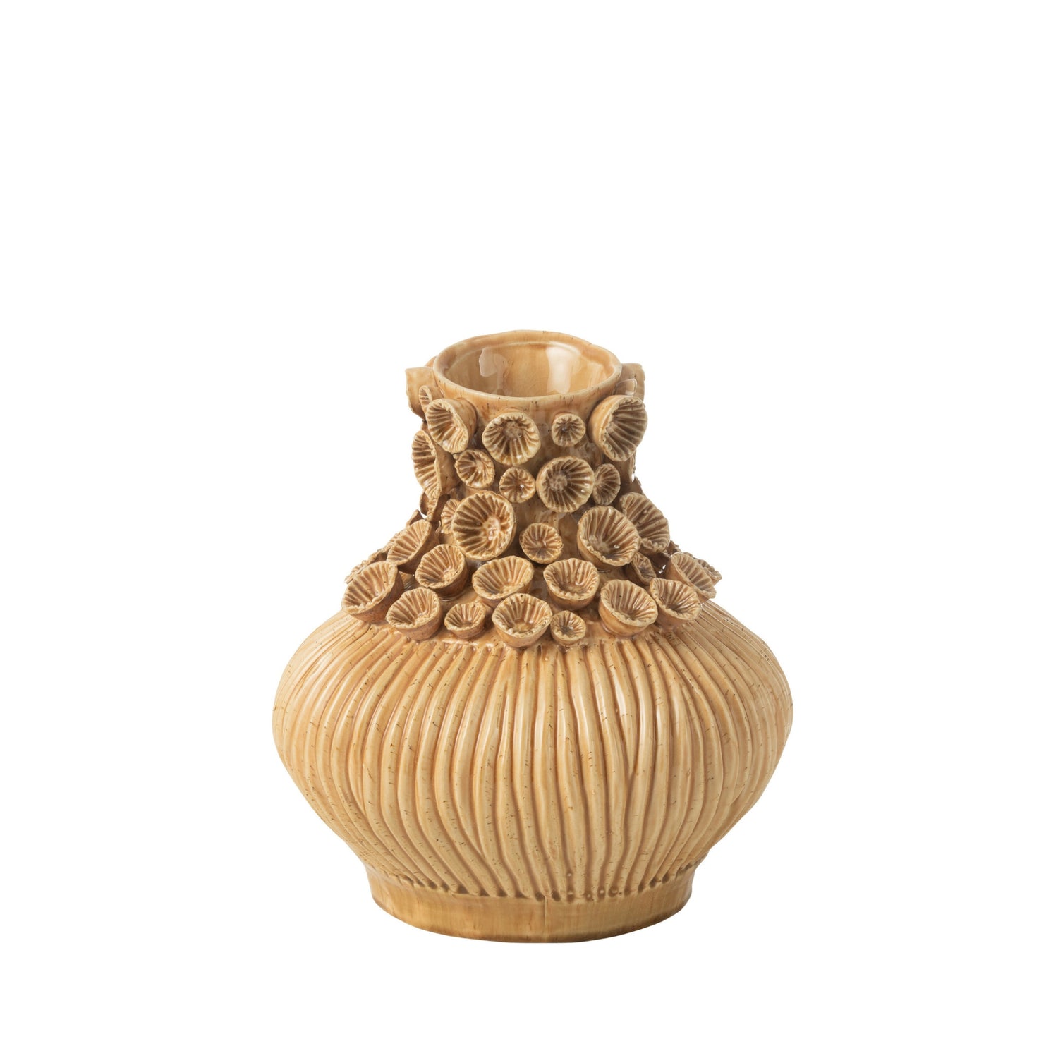 Vaas Gourd Koraal Klei Oker L32cmxB32cmxH33,5cm J-Line