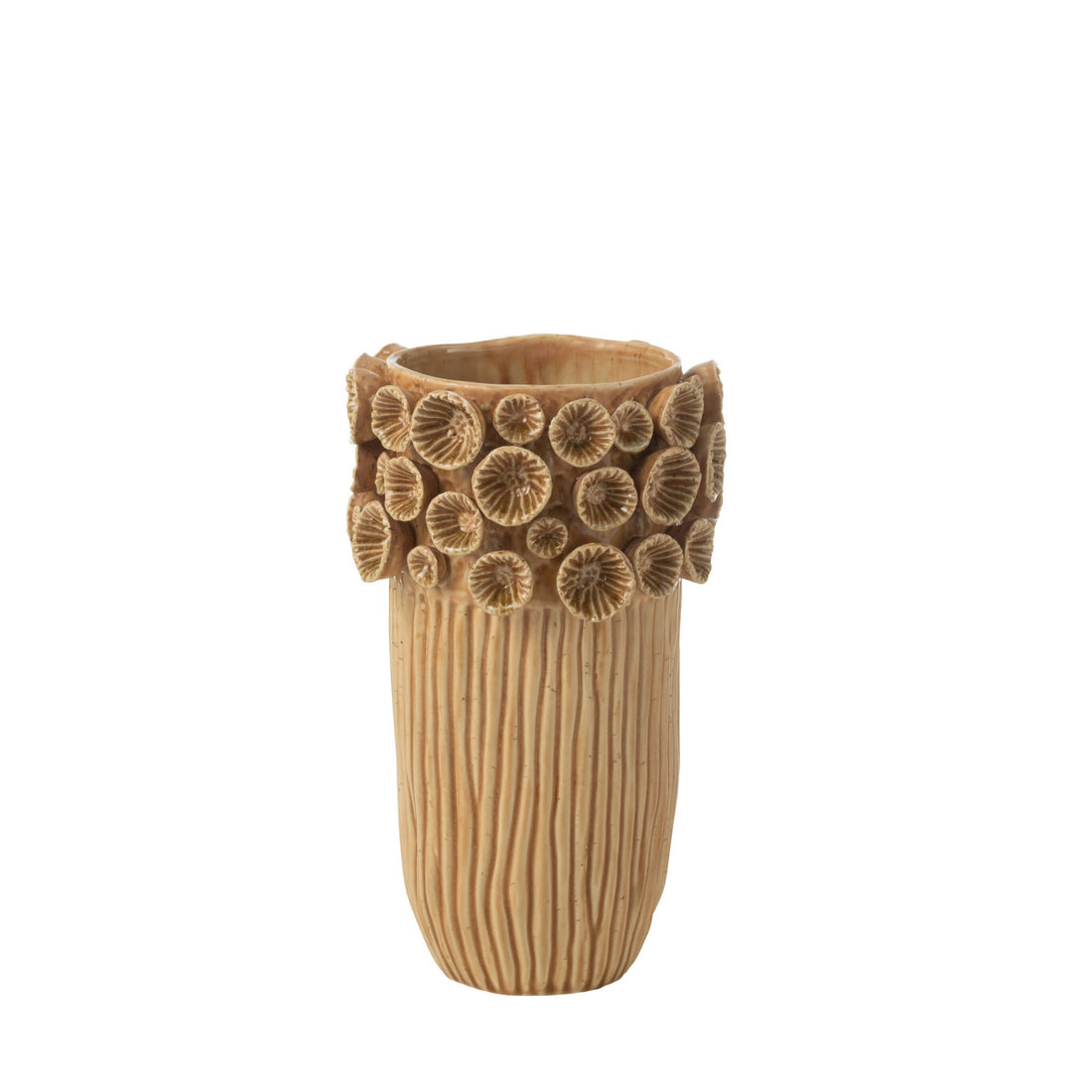 Vaas Koraal Hoog Klei Oker Small L19,5xB18,5xH21,5cm J-Line