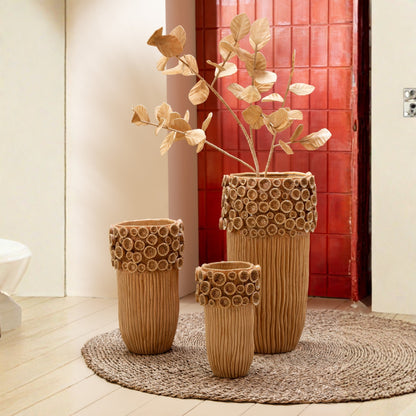 Vaas Koraal Hoog Klei Oker Small L19,5xB18,5xH21,5cm J-Line