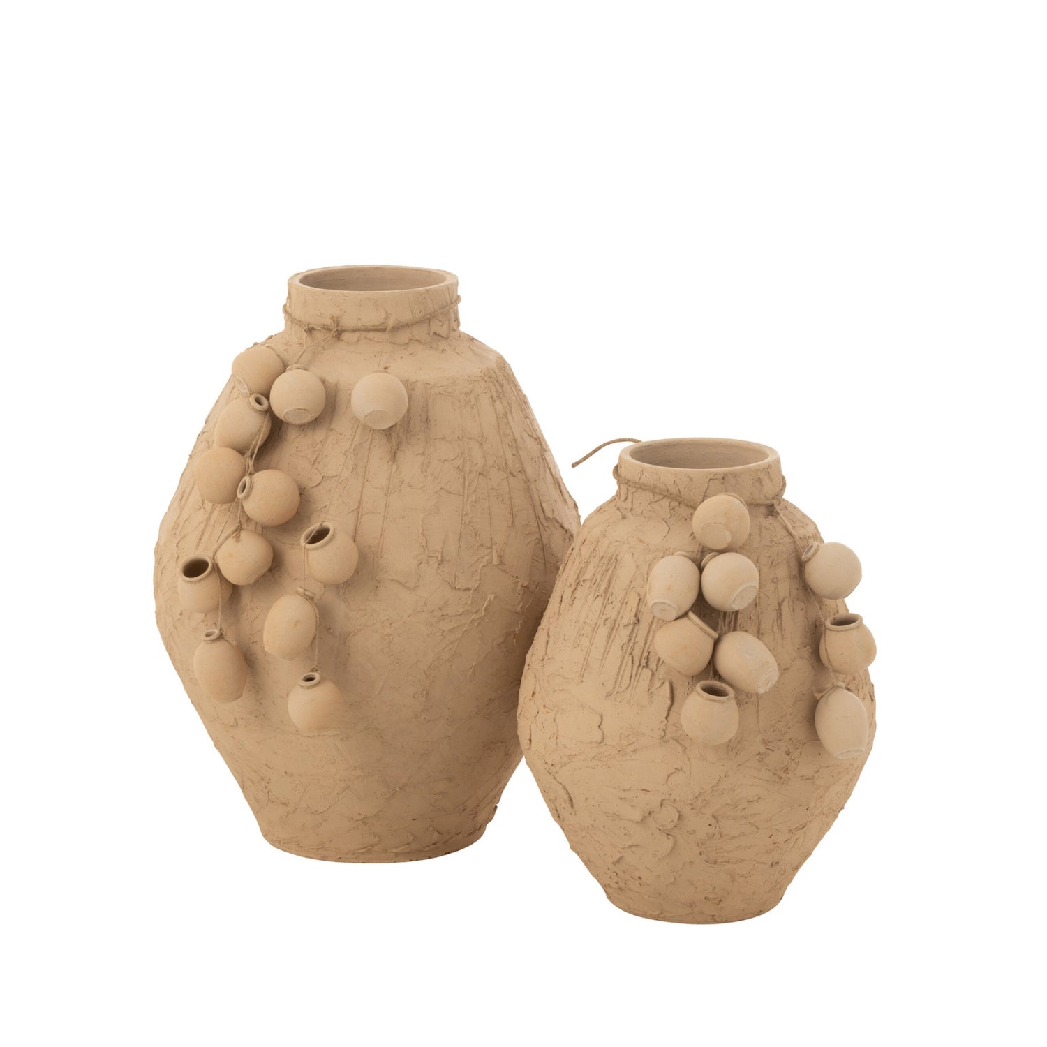Pot + Hangpotjes Klei Naturel Small