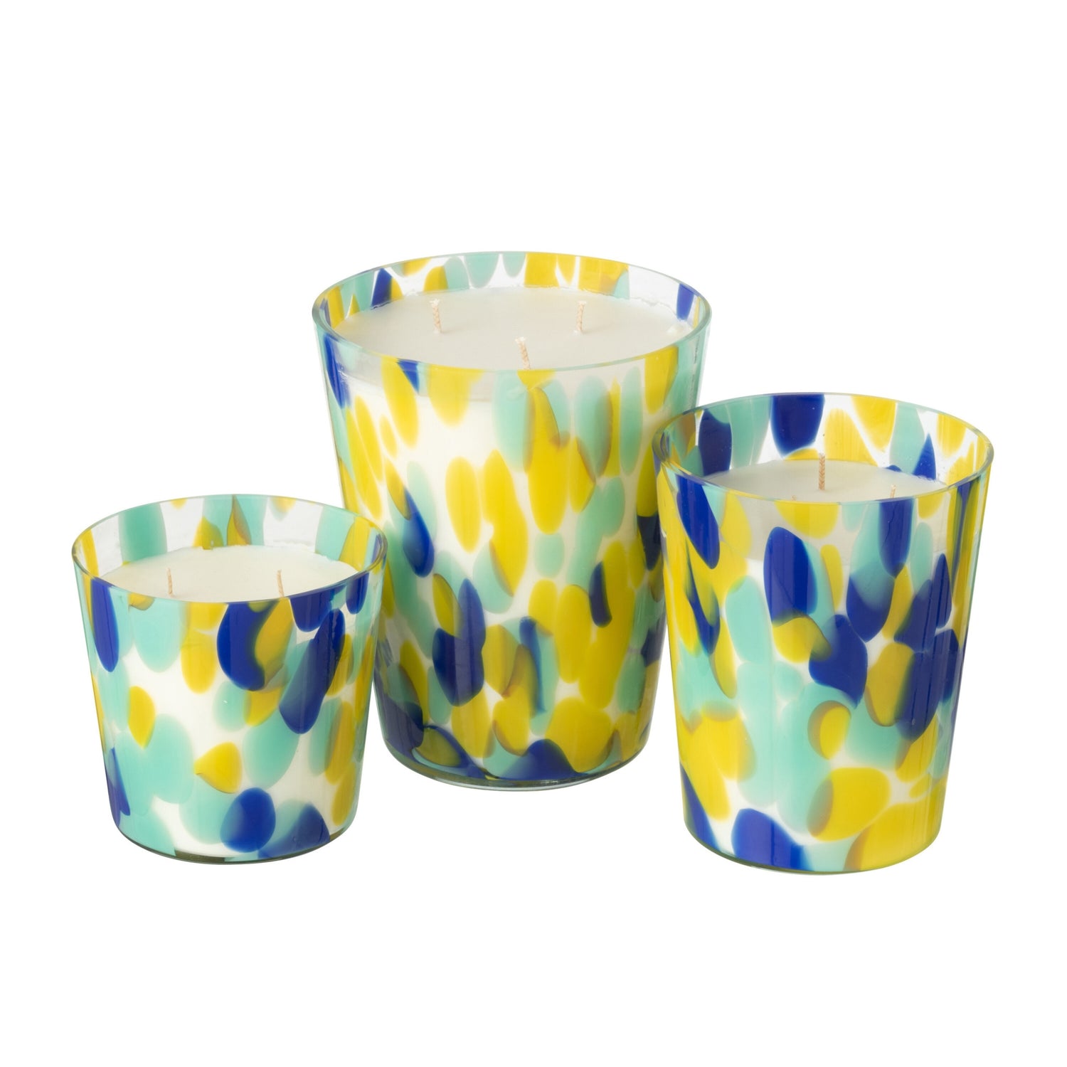 Scented Candle Noa Blue/Yellow Large - 95Hours