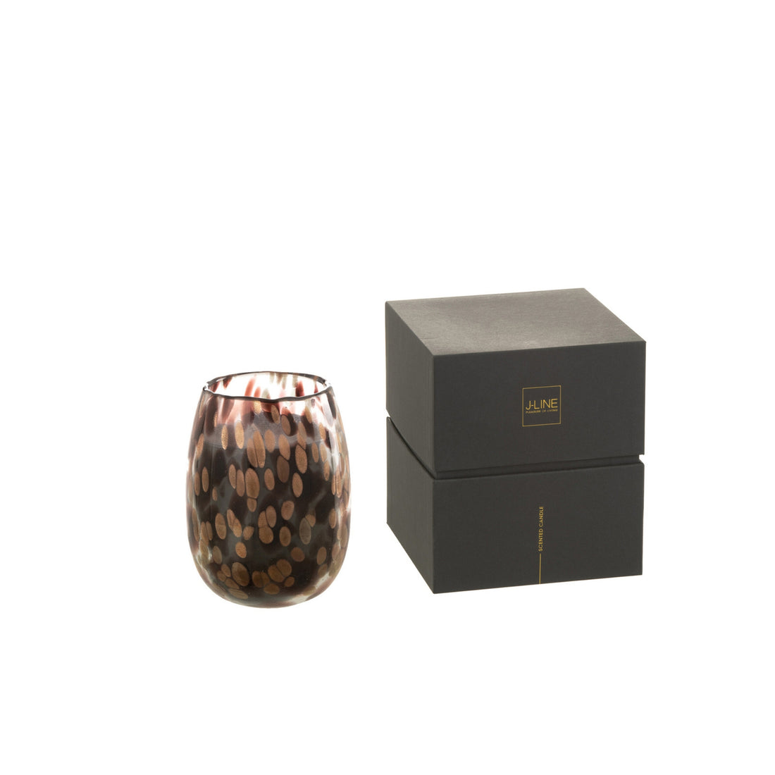 Geurkaars Mia Zwart/Mix Glas Small 90uur J-Line