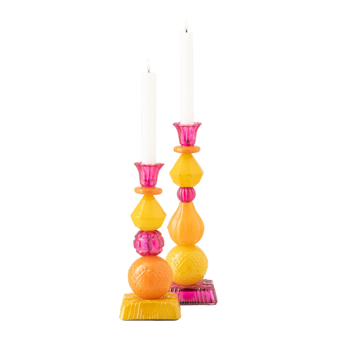 Kaarshouder Glas Oranje/Roze Large J-Line