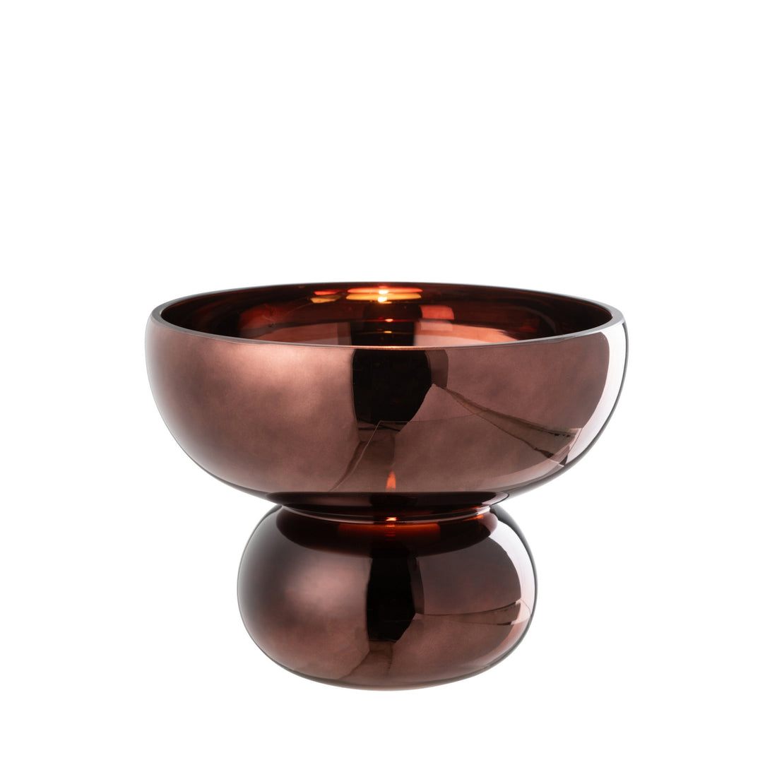 Windlicht Op Voet Afgerond Glas Pruim J-Line