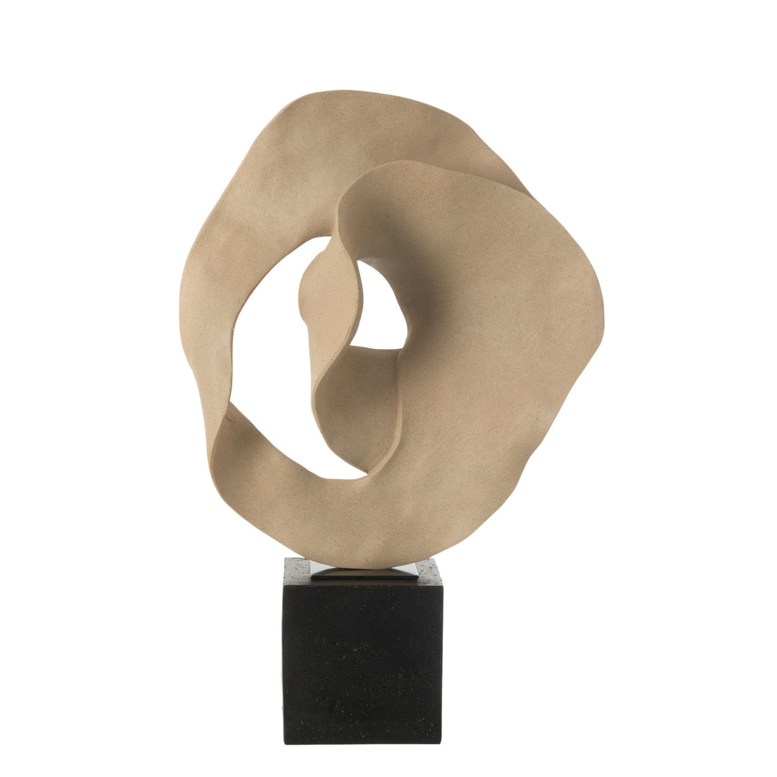 Deco Abstract Op Sokkel Resin Beige/Zwart J-Line