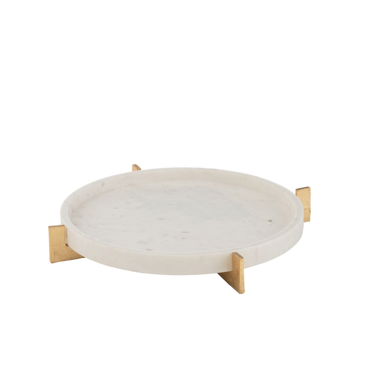 Plateau Marmer Voet Metaal Grijs/Champagne J-Line