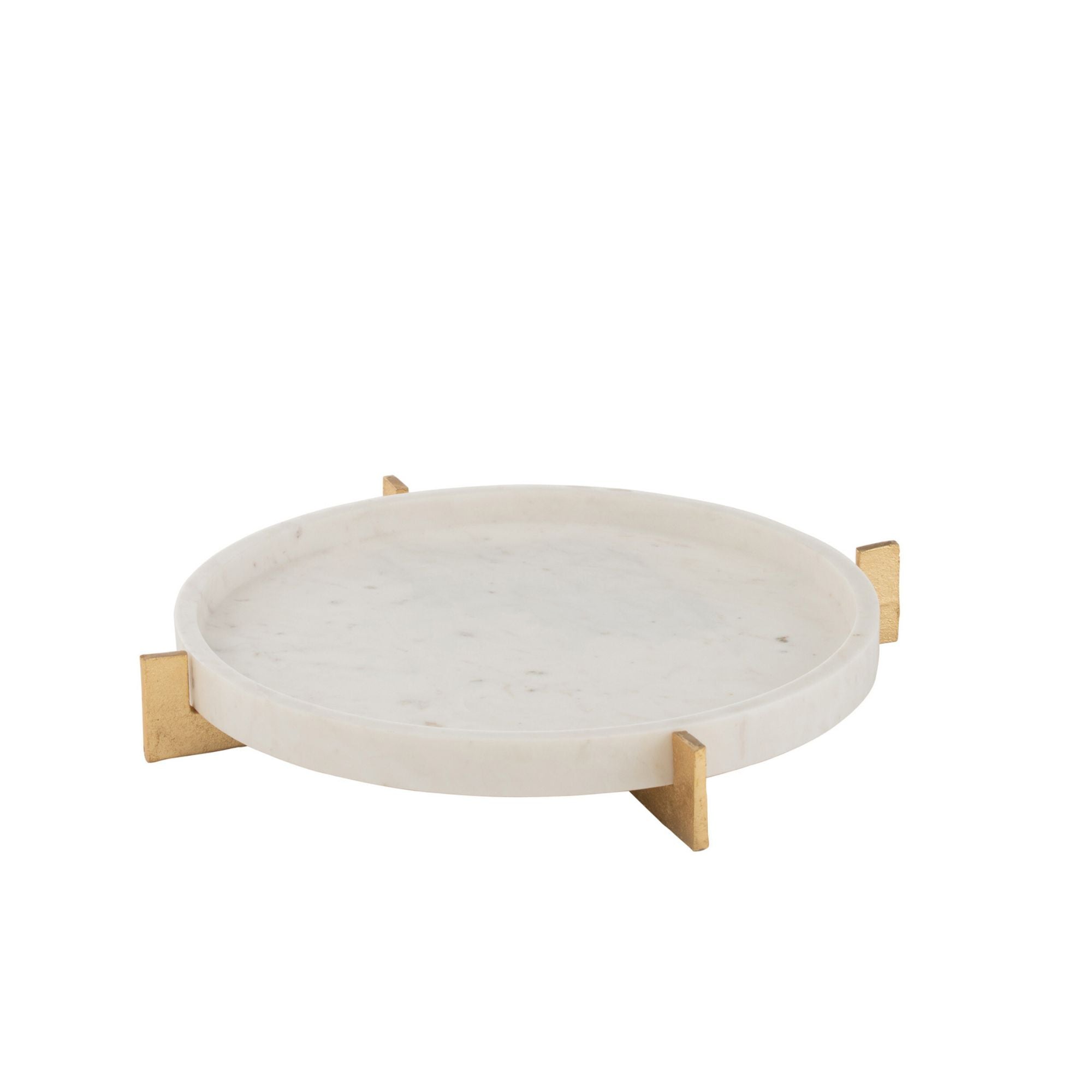 Plateau Marmer Voet Metaal Grijs/Champagne J-Line