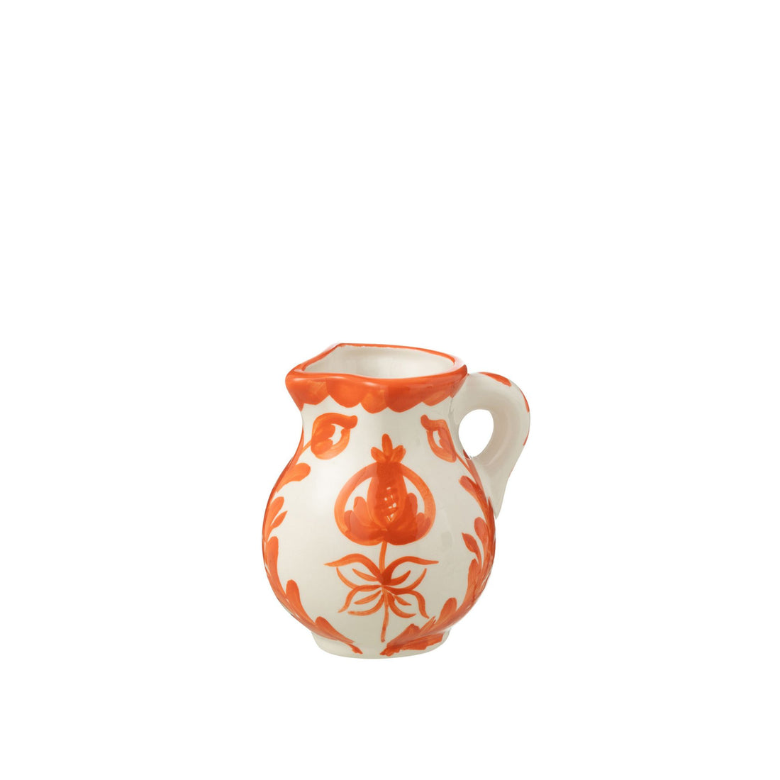 Kleine Kan Granada Motief Oranje/Wit Keramiek J-Line
