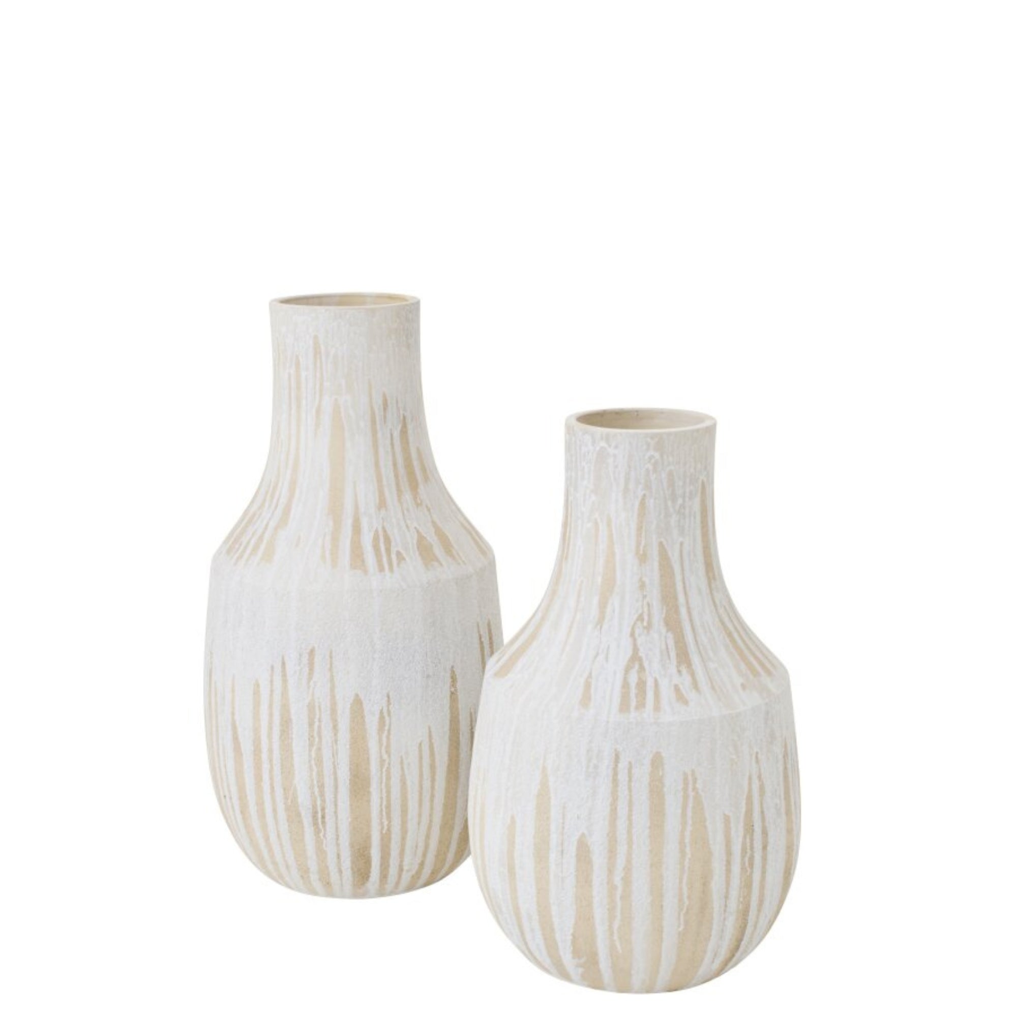 Vloervaas Keramiek Wit/Lichtbeige Large J-Line