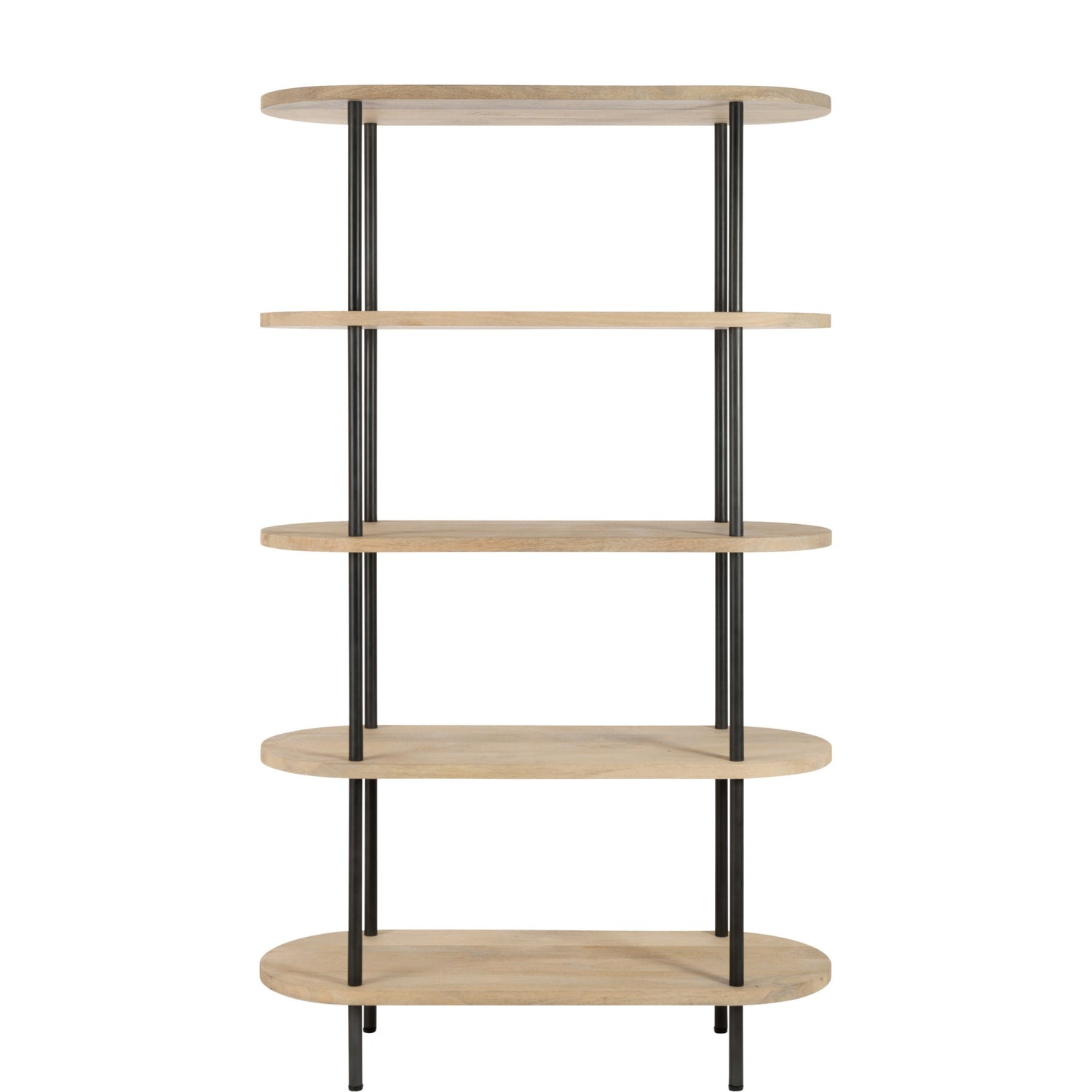 Rek Eli 5 Planken Mangohout/Ijzer Naturel/Grijs J-Line