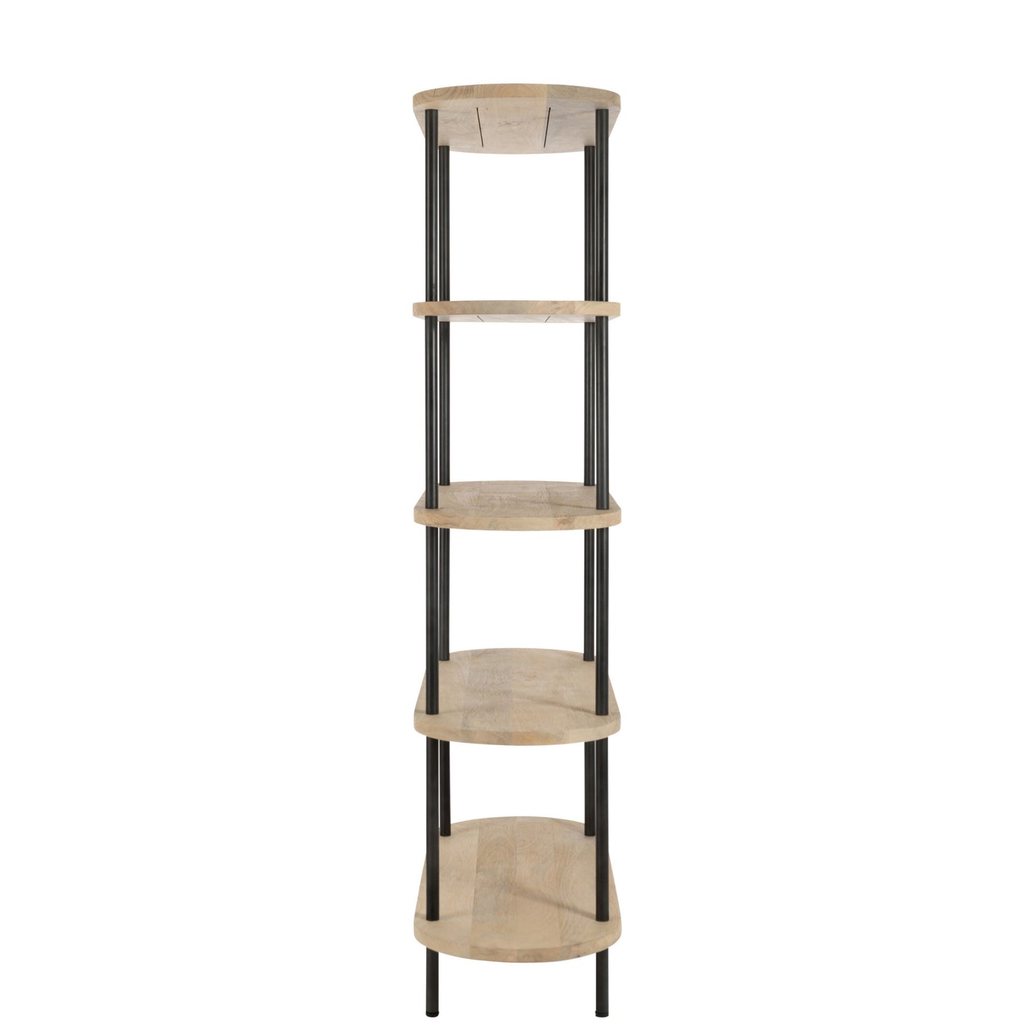 Rek Eli 5 Planken Mangohout/Ijzer Naturel/Grijs J-Line