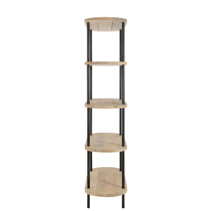 Rek Eli 5 Planken Mangohout/Ijzer Naturel/Grijs J-Line