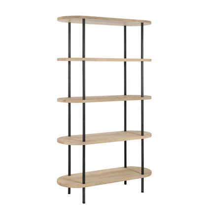 Rek Eli 5 Planken Mangohout/Ijzer Naturel/Grijs J-Line