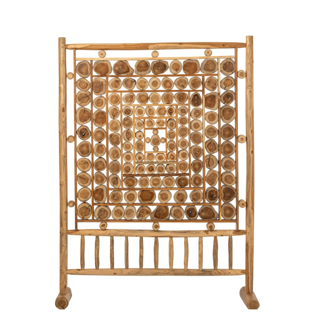 Kamerscherm Stamschijven Teak Hout Naturel J-Line