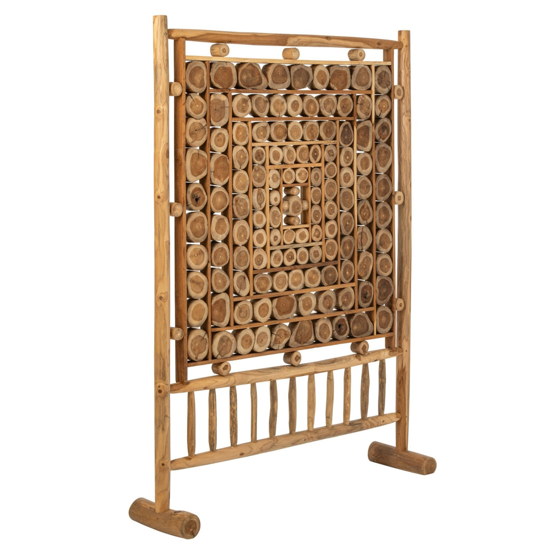 Kamerscherm Stamschijven Teak Hout Naturel J-Line