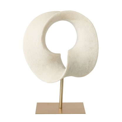 Abstracte Decoratie Hars Wit/Goud Large J-Line