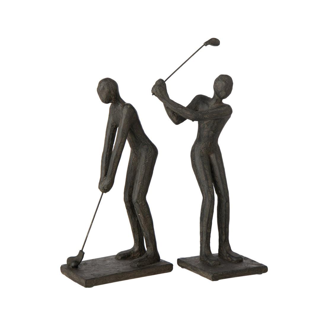 Golfer Polyresin Zwart Assortiment Van 2 J-Line