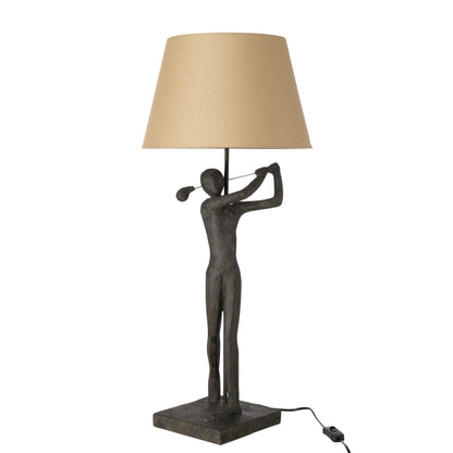 Tafellamp Golfer Polyresin Zwart J-Line