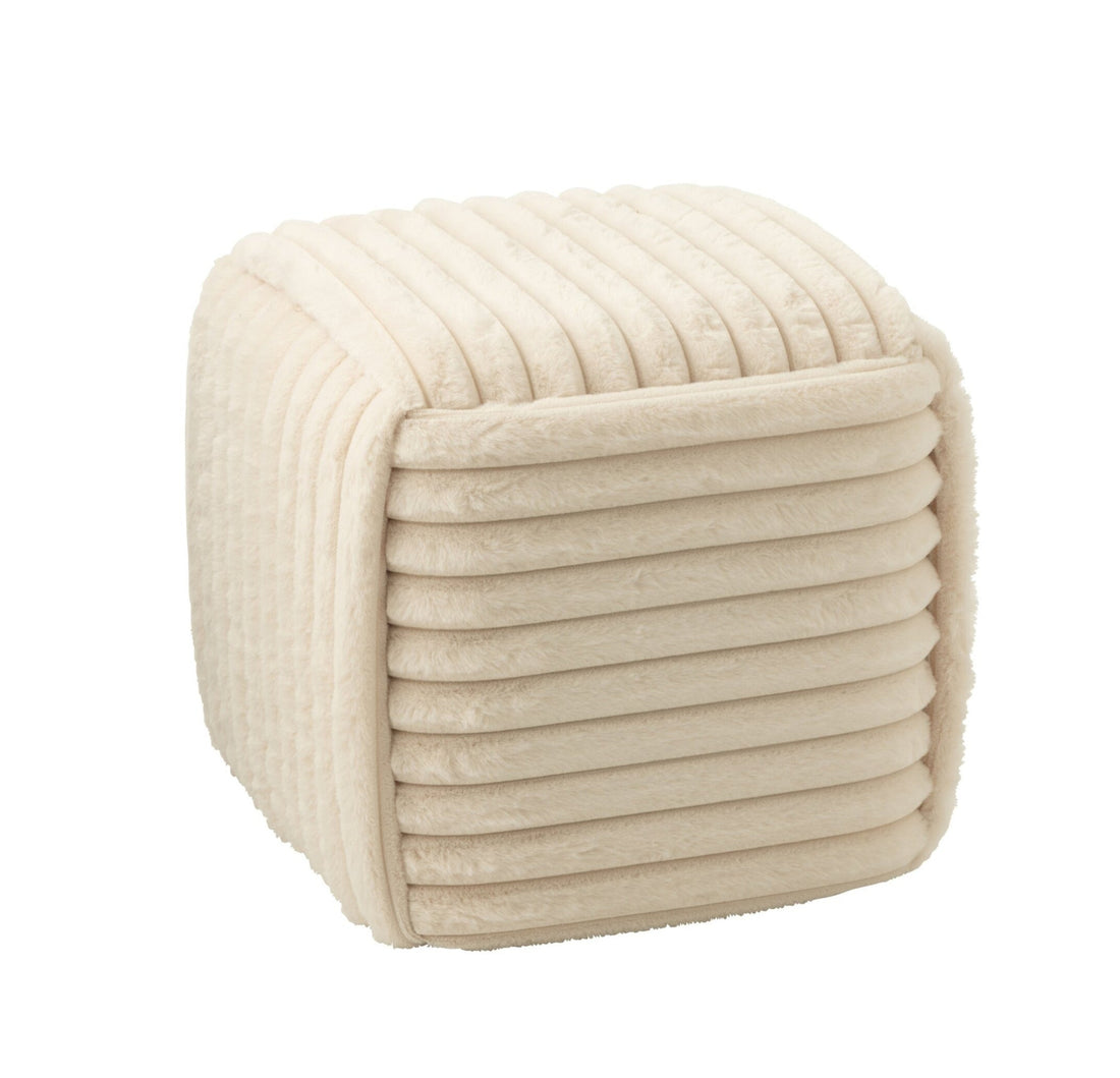 Poef Geribbeld Mdf Beige J-Line