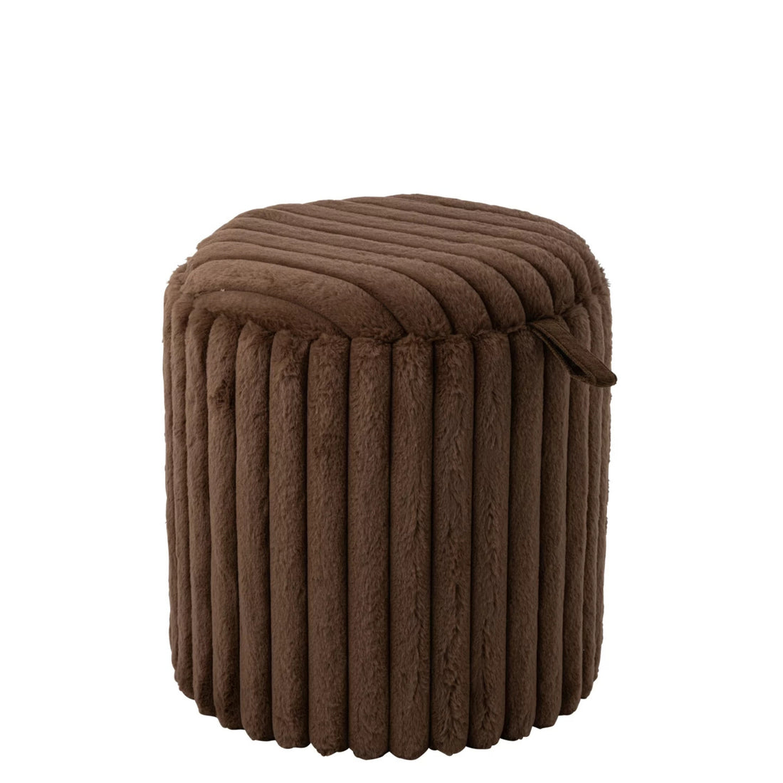 Poef + Deksel Geribbeld Mdf Bruin J-Line