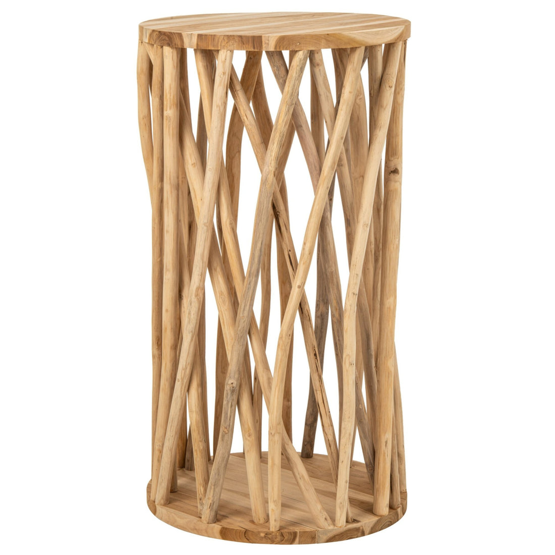 Bartafel Takken Rond Teak Hout Naturel J-Line