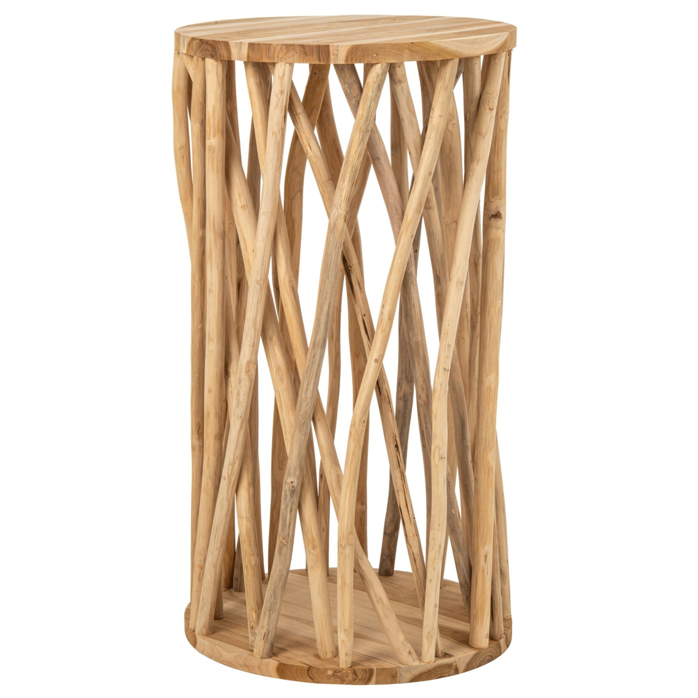 Bartafel Takken Rond Teak Hout Naturel J-Line