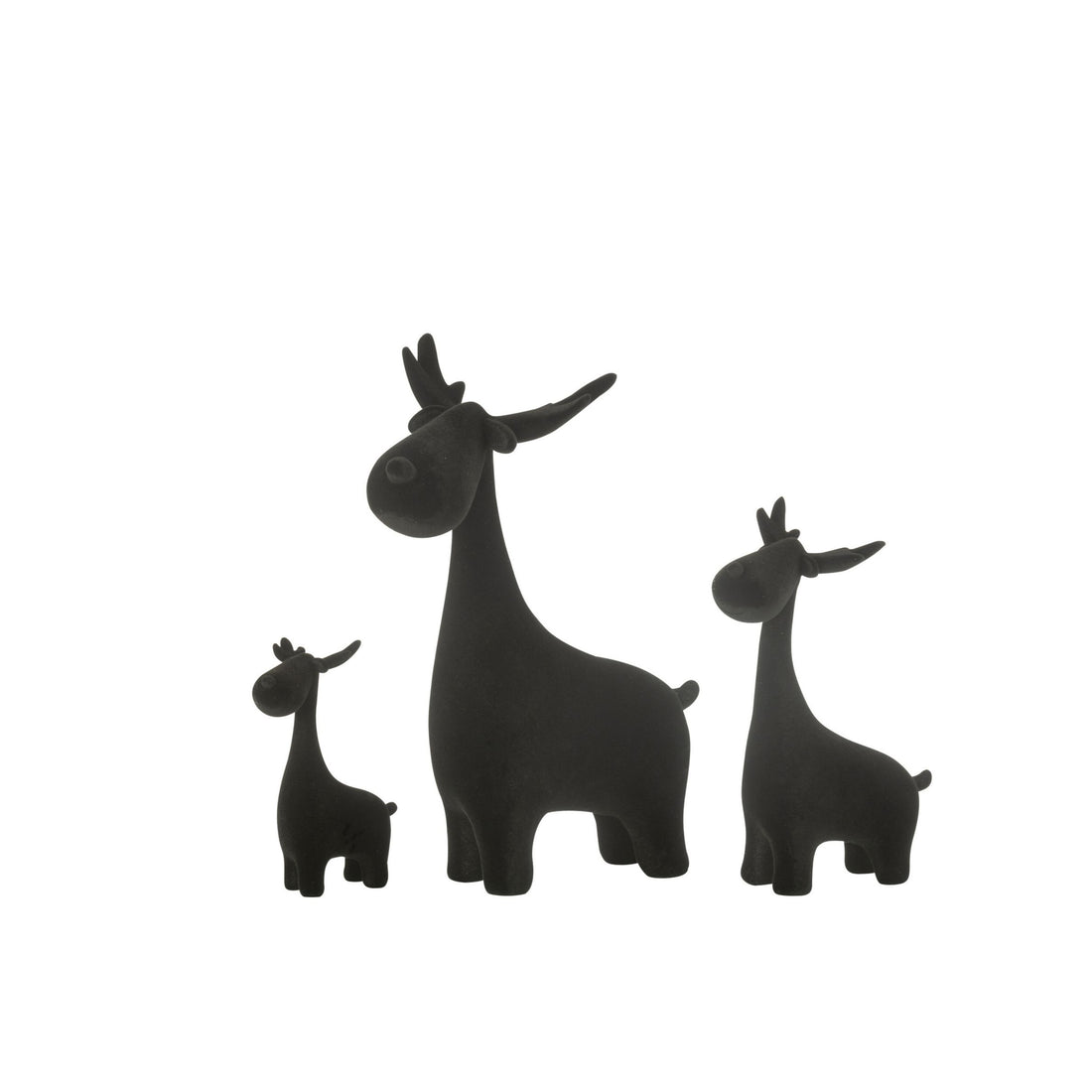 Hert Velours Resin Zwart Set van 3 J-Line