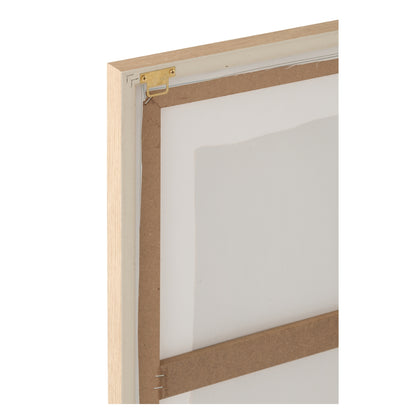 Schilderij Gestreept Mdf Wit/Naturel Set van 2 J-Line